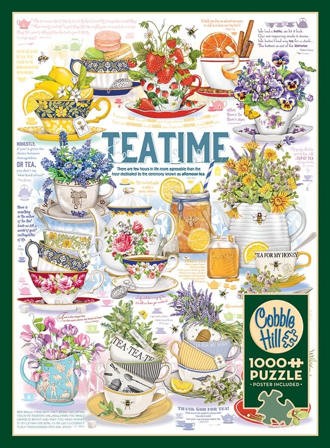 Cobble Hill 1000 Piece Puzzle - Tea Time - Sample Poster Included