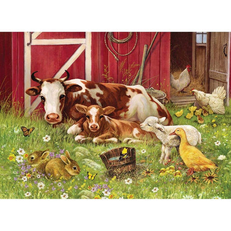 Cobble Hill Family Piece's 350 Puzzle - Barnyard Babies - Sample Poster Included