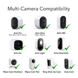 Wasserstein Adjustable Metal Wall Mount Compatible with Arlo Essential/XL Gen 2/Arlo Pro/2/3/4/Arlo Pro 5s/Ultra/Ultra 2 & Others - Ring Stick Up Cam Pro Battery, Wyze Cam Outdoor/Pan (2 Pack, Black)