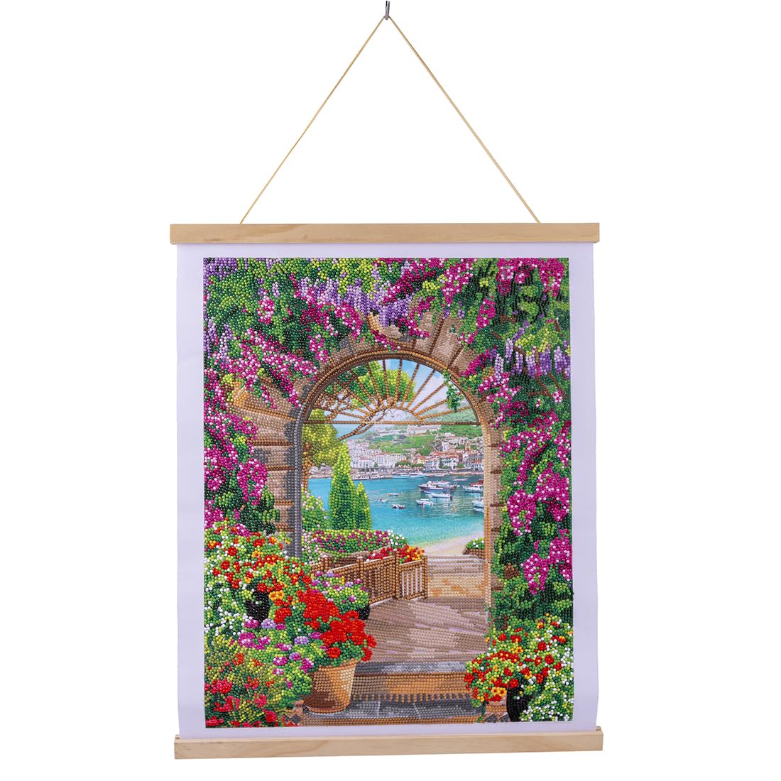 CRYSTAL ART - Diamond Embroidery Kit on Poster 45x35cm - Complete Set with Sparkling Diamonds and Accessories - Window to Paradise