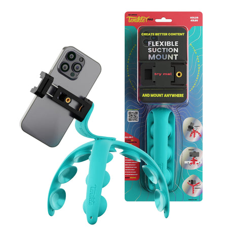 Tenikle - Pro Bendable Suction Cup Tripod Mount - Teal