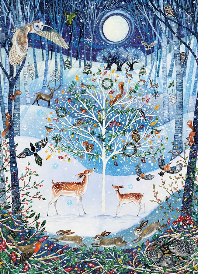 Cobble Hill 500 Piece Puzzle - Winter Woodland - Sample Poster Included