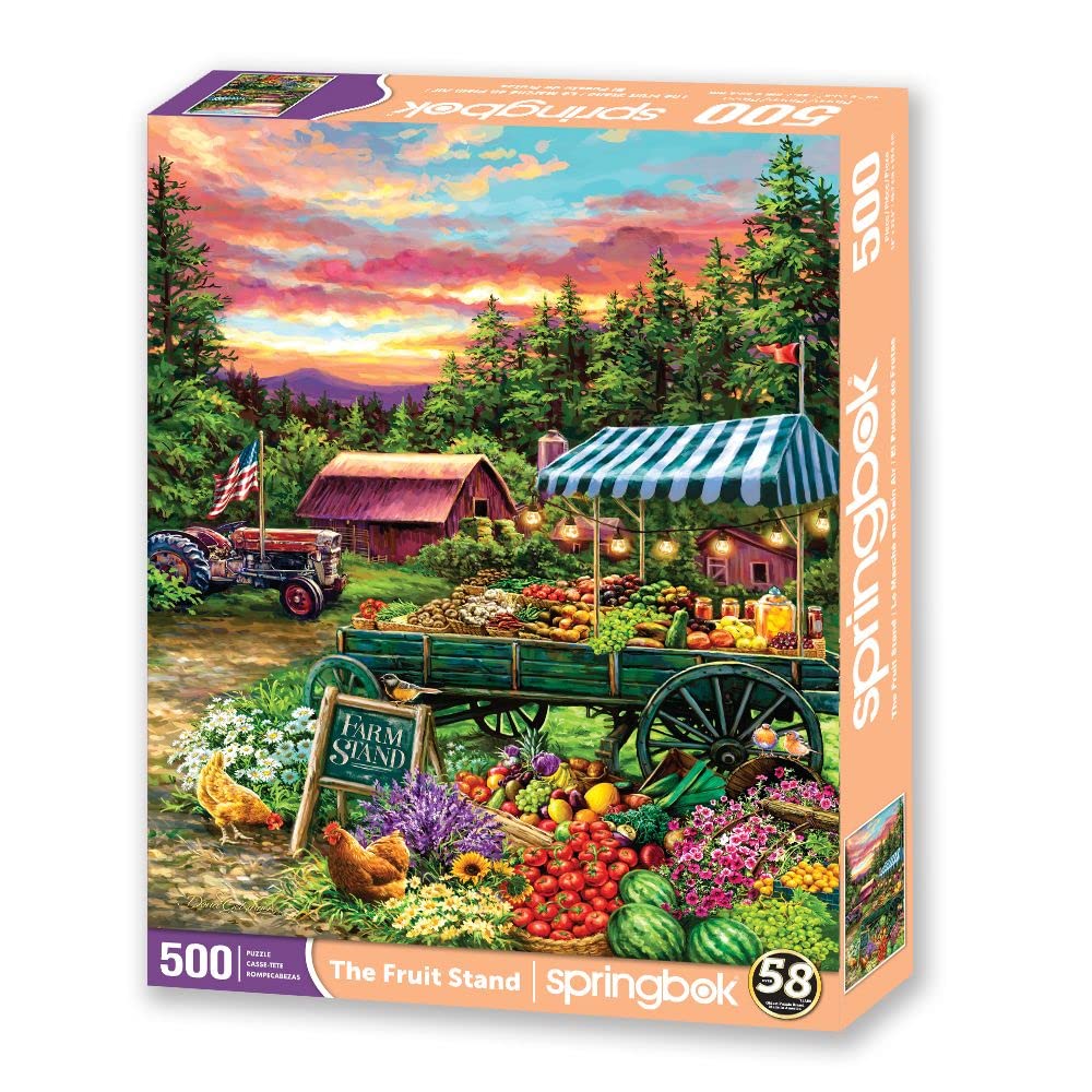 Springbok's 500 Piece Jigsaw Puzzle The Fruit Stand - Made in USA