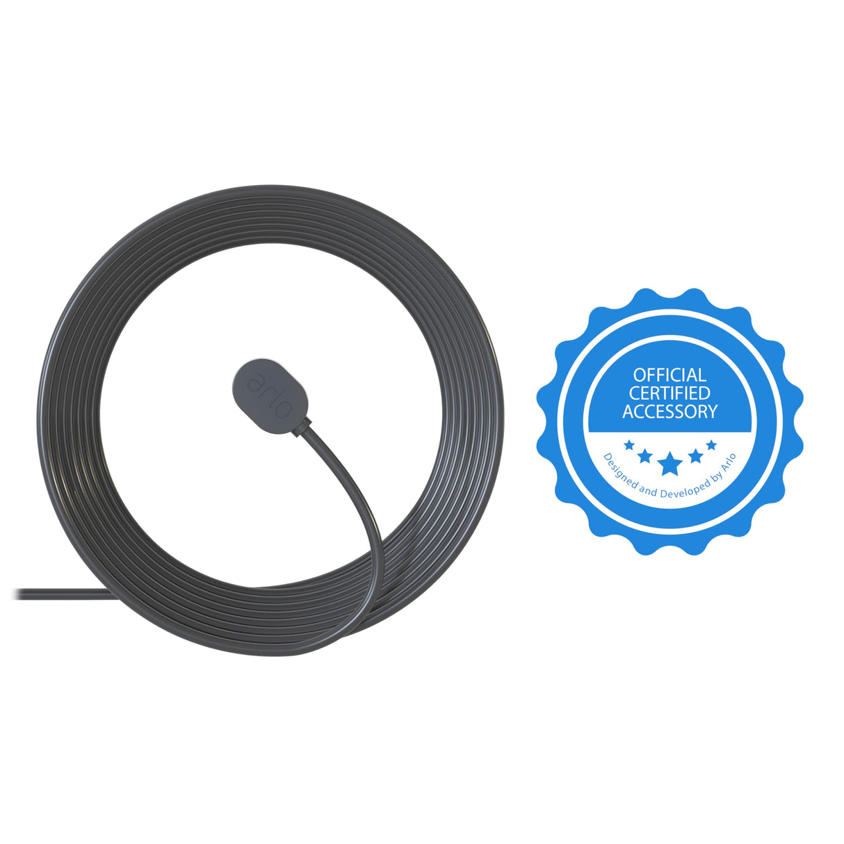 Arlo Outdoor Magnetic Charging Cable - Arlo Certified Accessory - 25 ft, Weather Resistant Connector, Works with Arlo Pro 5S 2K, Pro 4, Pro 3, Ultra 2, Ultra, and Floodlight Cameras, Black - VMA5601C