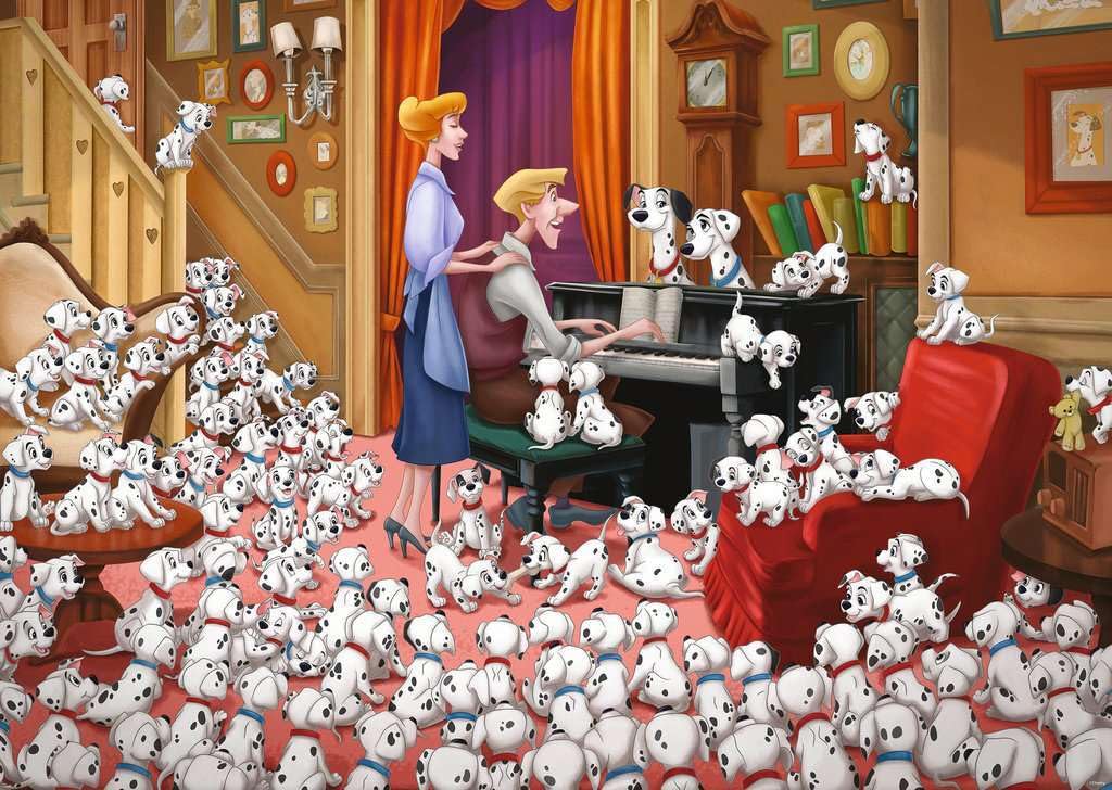 Ravensburger Disney 101 Dalmatians 1000 Piece Jigsaw Puzzle for Adults - Every Piece is Unique, Softclick Technology Means Pieces Fit Together Perfectly