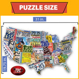 Wood Expressions - USA License Plates Jigsaw Puzzle