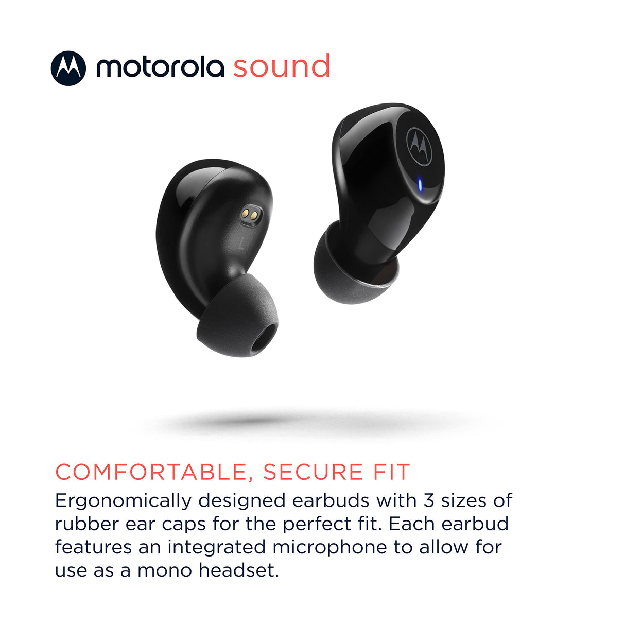 Motorola - Motobuds 105 In Ear True Wireless Bluetooth Earbuds - Black