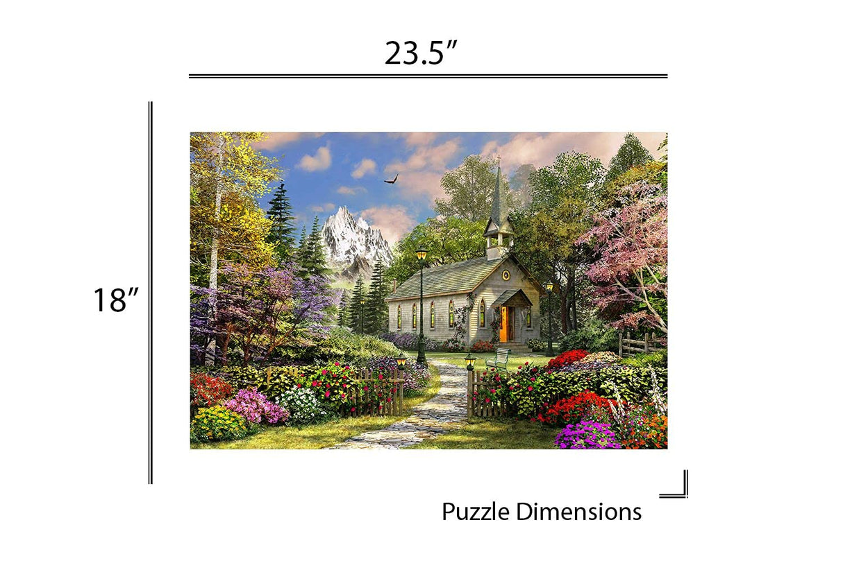 Springbok Puzzle to Remember - Alzheimer & Dementia Activity - 36 Piece Jigsaw Puzzle Mountain View Chapel - Made in USA