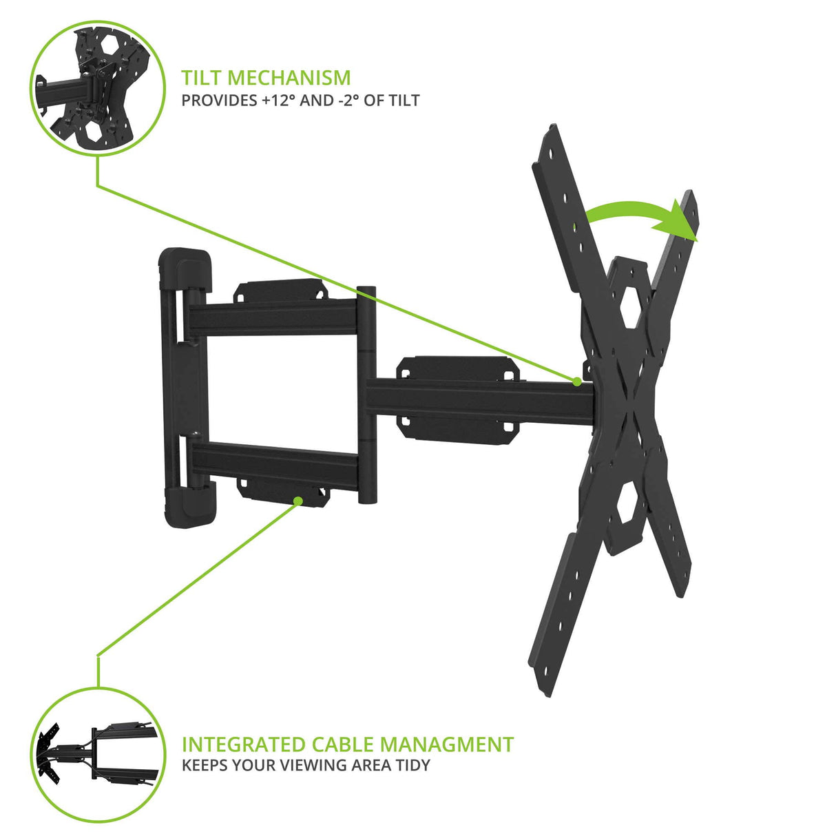 Kanto PS400 Full Motion Mount for 30-inch to 70-inch TVs