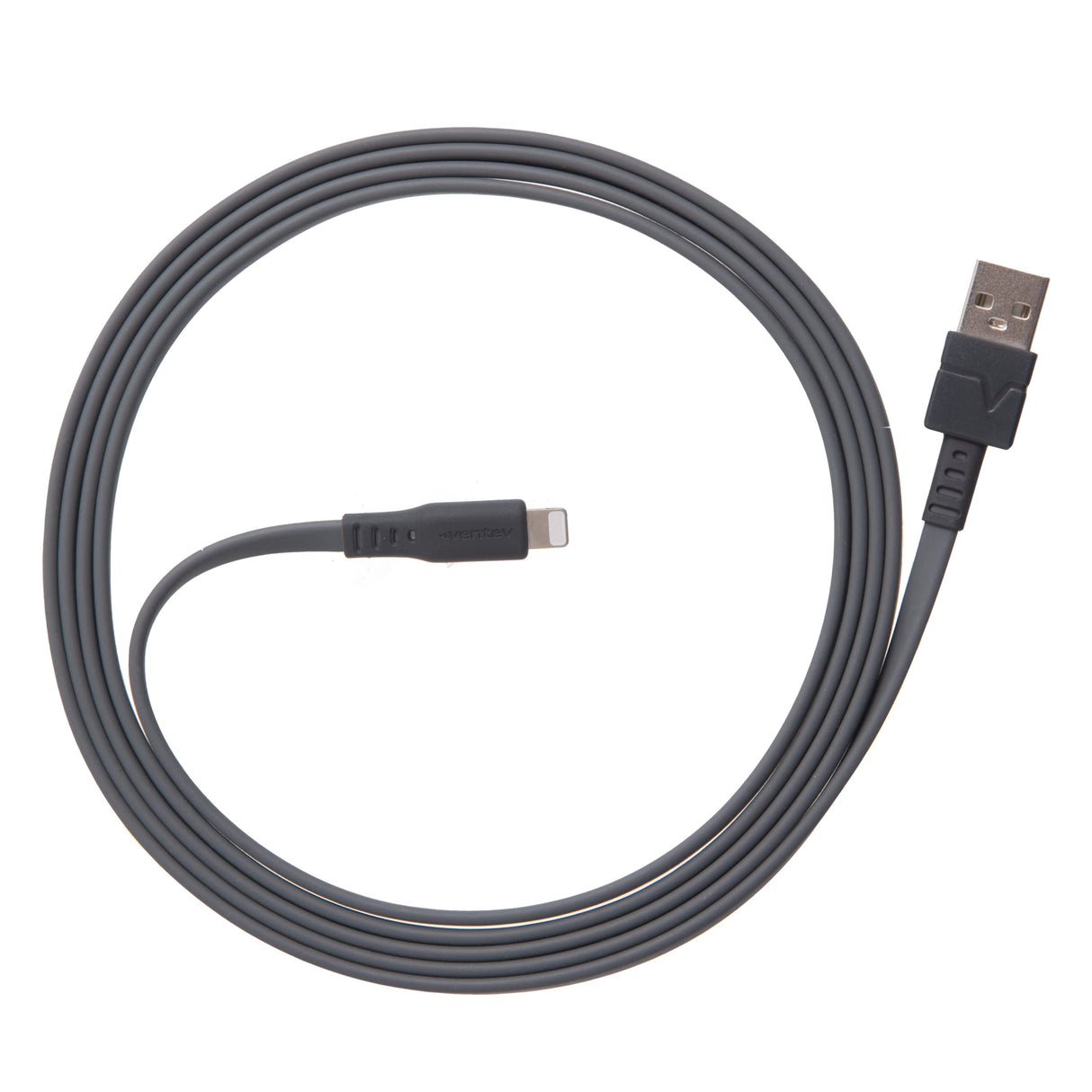 Ventev - Chargesync Flat Usb A To Apple Lightning Cable 3.3ft - Grey