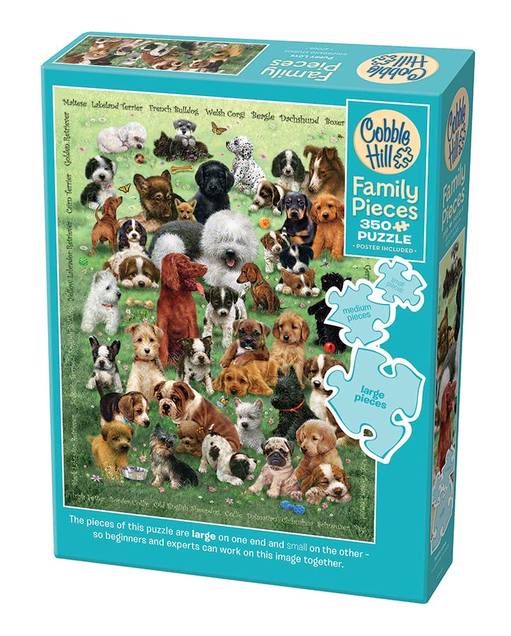 Cobble Hill Family Piece's 350 Puzzle - Puppy Love - Sample Poster Included