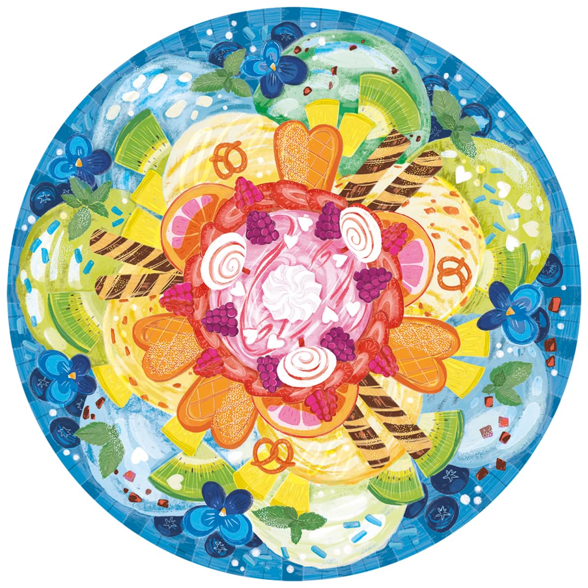 Ravensburger Circle of Colors: Ice Cream 500 Piece Round Jigsaw Puzzle for Adults - 17348 - Every Piece is Unique, Softclick Technology Means Pieces Fit Together Perfectly