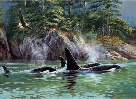 Cobble Hill 1000 Piece Puzzle - Orcas - Sample Poster Included - image 3