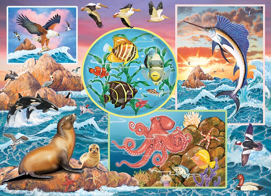 Cobble Hill Family Piece's 350 Puzzle - Ocean Magic - Sample Poster Included