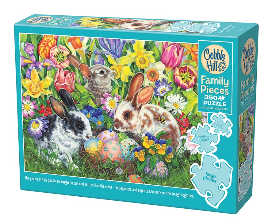 Cobble Hill Family Piece's 350 Puzzle - Easter Bunnies - Sample Poster Included