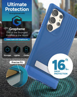 Zagg - Denali Case With Kickstand For Samsung Galaxy S24 Ultra - Cobalt Blue