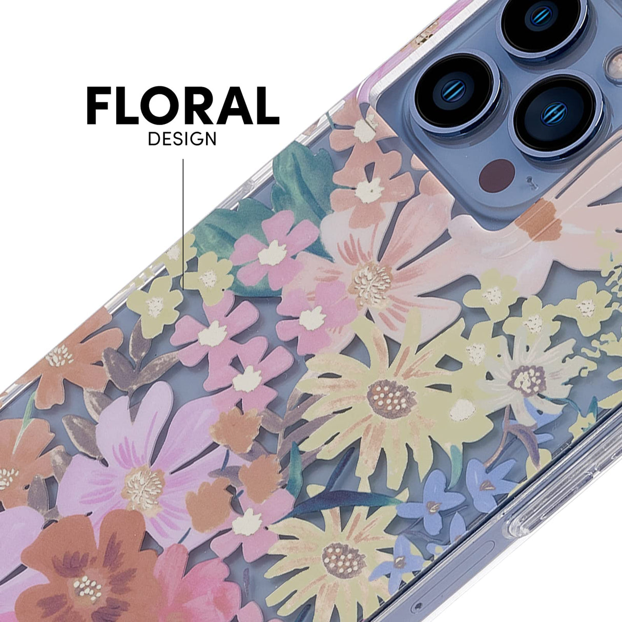 Rifle Paper Co. iPhone 13 Pro Max Case - 10ft Drop Protection with Wireless Charging - Luxury Floral Print 6.7" Case for iPhone 13 Pro Max - Slim, Anti Scratch, Shock Absorbing Materials - Marguerite