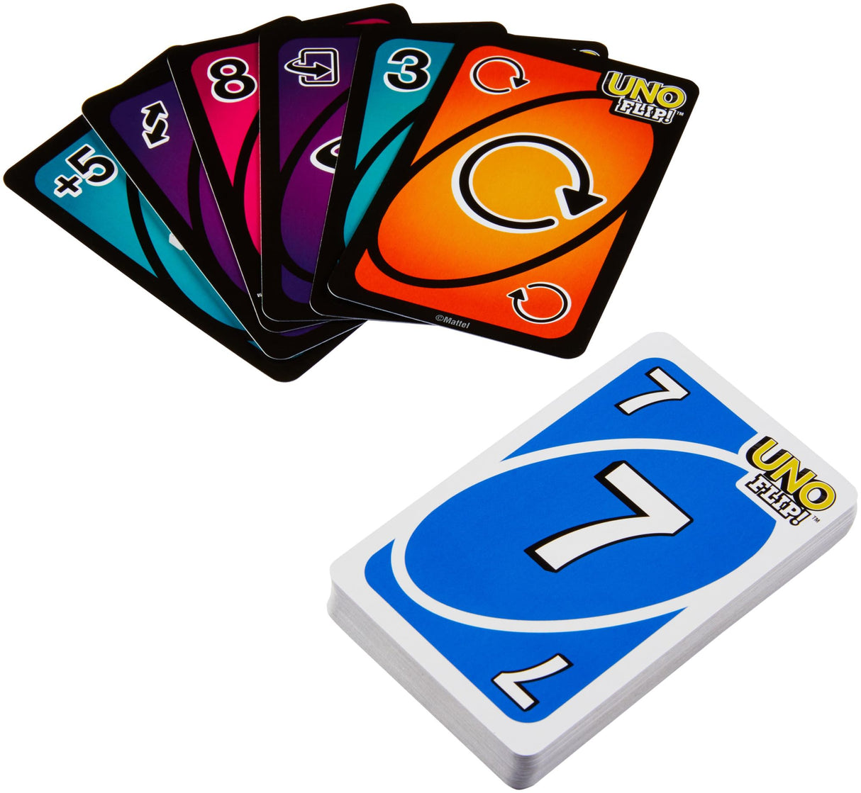 Mattel Games UNO FLIP! Family Card Game, with 112 Cards in a Sturdy Storage Tin, Makes a Great Game for 7 Year Olds and Up