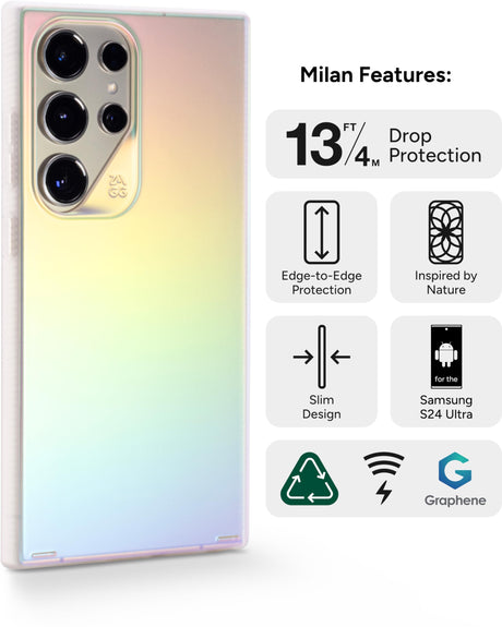 Zagg - Milan Case For Samsung Galaxy S24 Ultra - Iridescent