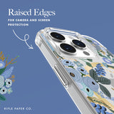 Rifle Paper Co - Magsafe Case For Apple Iphone 15 Pro - Garden Party Blue