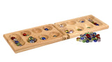 Pressman Mancala - Real Wood Folding Set, with Multicolor Stones by Pressman, 2 players