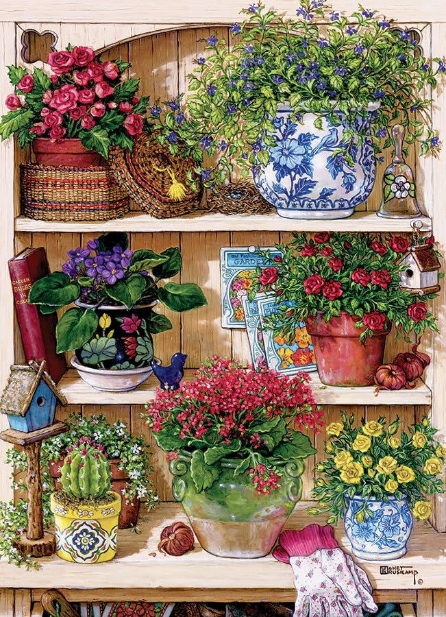 Cobble Hill 500 Piece Puzzle - Flower Cupboard - Sample Poster Included