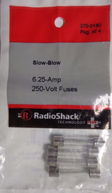 6.25-AMP 250V 1-1/4X1/4-INCH SLOW BLOW FUSE