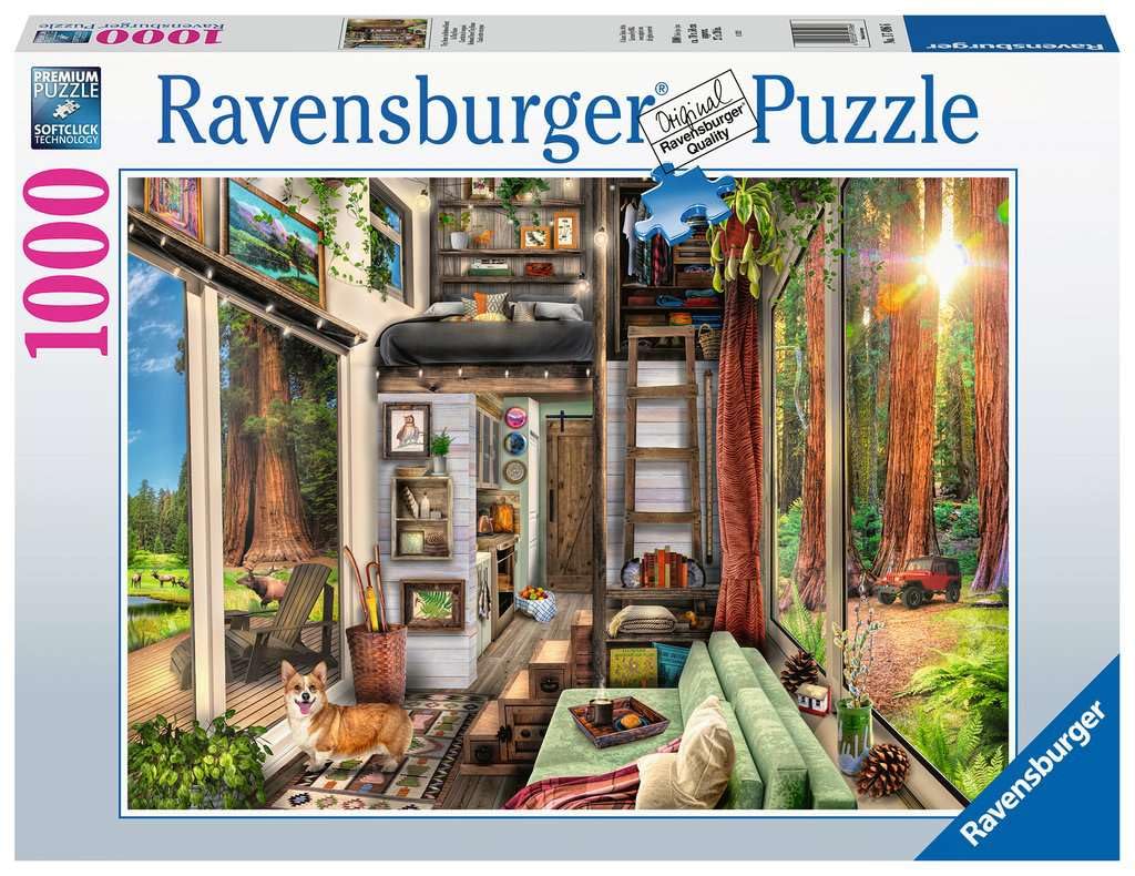 Ravensburger Redwood Forest Tiny House 1000 Piece Jigsaw Puzzle | Engaging Imagery | Perfect Interlocking Fit | Sustainable Materials | Ideal for Ages 14+