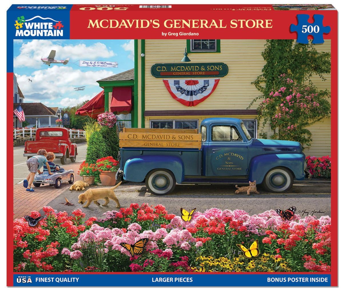 White Mountain - McDavid's General Store - 500 Piece Jigsaw Puzzle for Adults, Children, + Grandparents