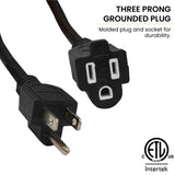 6100572: GOGREEN HEAVY-DUTY OUTDOOR POWER EXTENSION CORD - BLACK - 8' - 15'