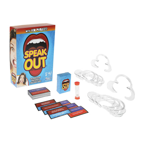 Hasbro Gaming Speak Out Game Mouthpiece Challenge, 400 Phrases Edition