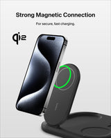 Belkin - Boostcharge 3 In 1 Magnetic Foldable Wireless Charger With Qi2 15w - Black