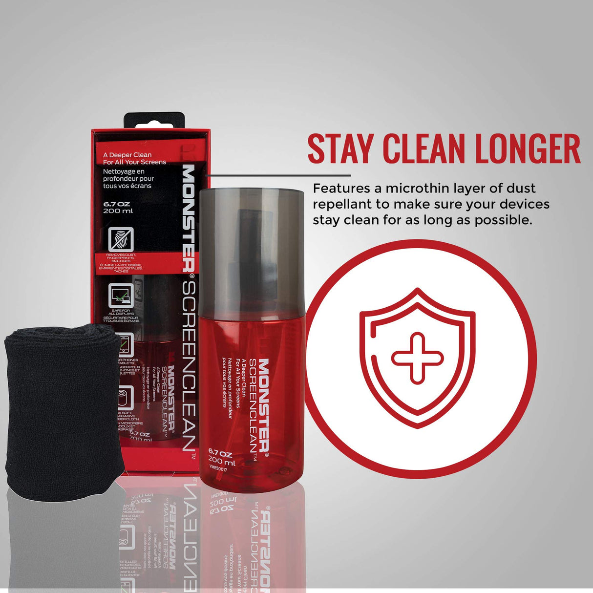 MONSTER AV SCREEN CLEAN 6.7 OZ (200ML) WITH MICROFIBER CLOTH