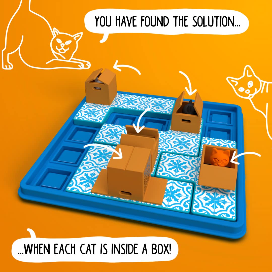 SmartGames Cats & Boxes Travel Game with 60 Challenges for Ages 7-Adult