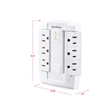 CyberPower CSB600WS Surge Protector, 900J/125V, 6 Swivel Outlets, Wall Tap, White, UL Listed