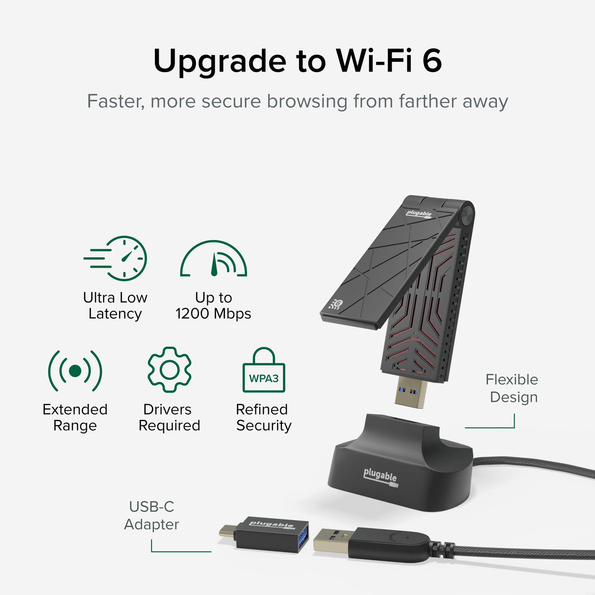 PLUGABLE WIFI 6 USB WIFI ADAPTER