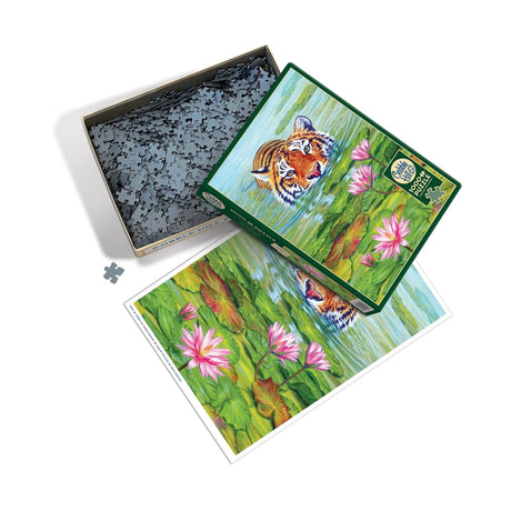 Cobble Hill 1000 Piece Puzzle - Land of The Lotus - Sample Poster Included - image 4