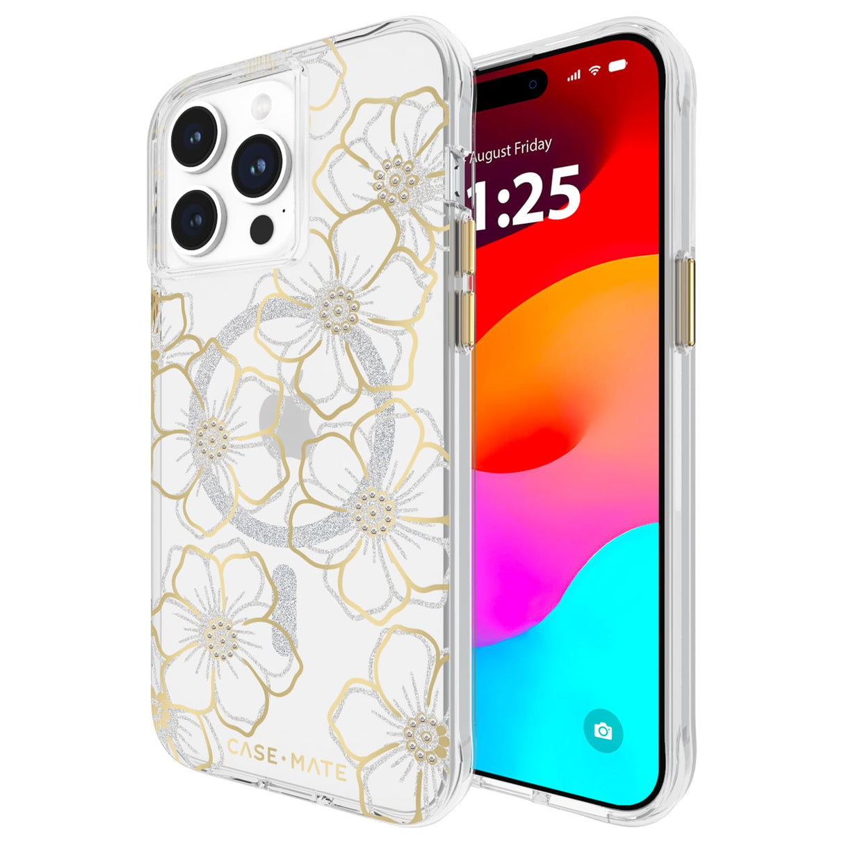 Case-mate - Floral Gems Magsafe Case For Apple Iphone 15 Pro Max - Gold