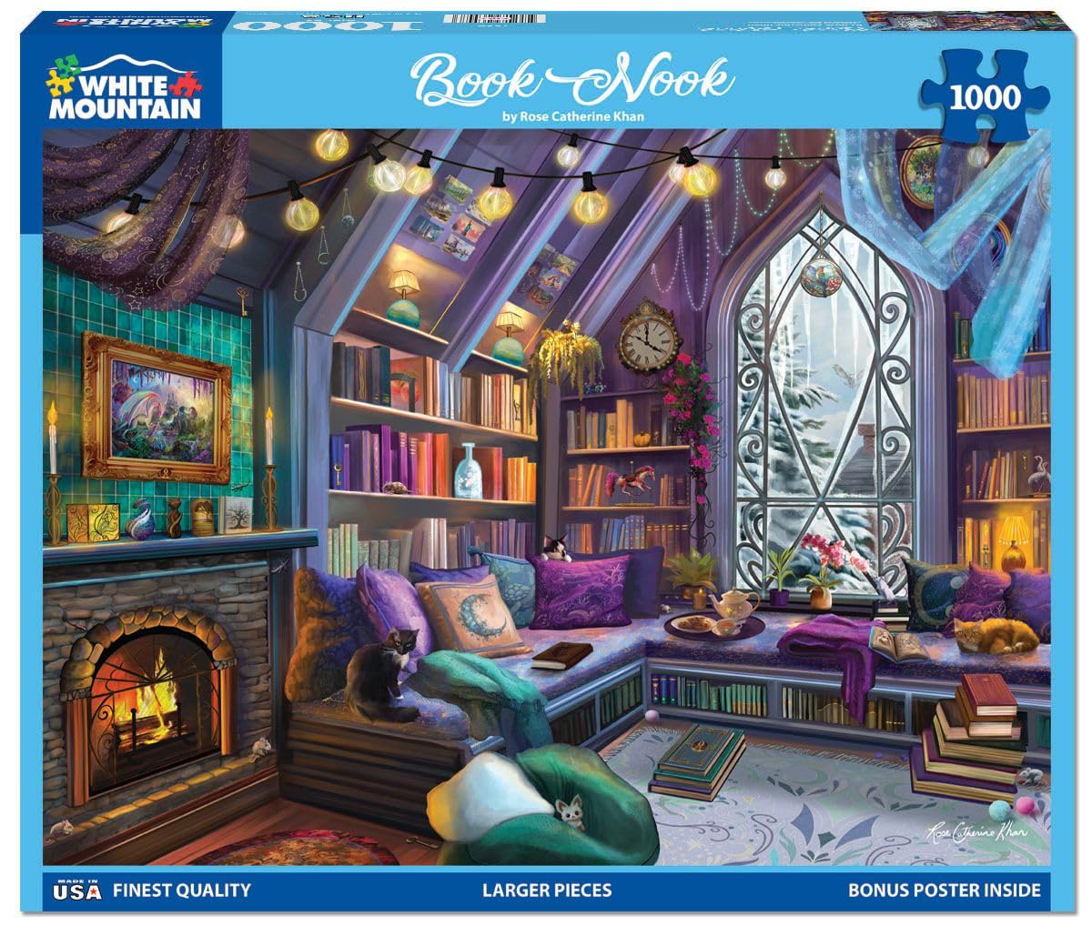 White Mountain - Book Nook - 1000 Piece Jigsaw Puzzle for Adults, Children, + Grandparents