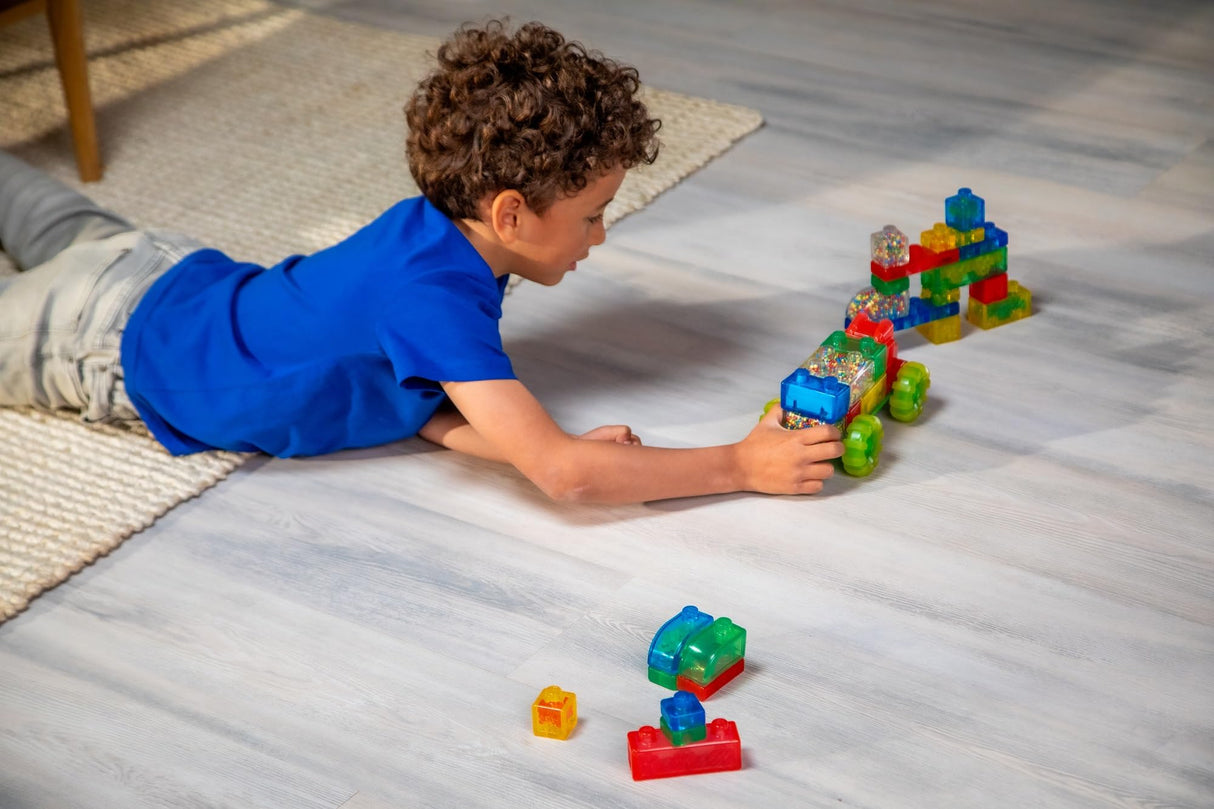 Goliath Jelly Blox Vrooom! Truck Kit | Includes 35 Blocks | Toddler & Preschool Building Blocks Kids Can Squeeze, Stretch, Squish | Safety Tested & Ouch-Free | Tactile, Sensory Play Toy for Ages 2+