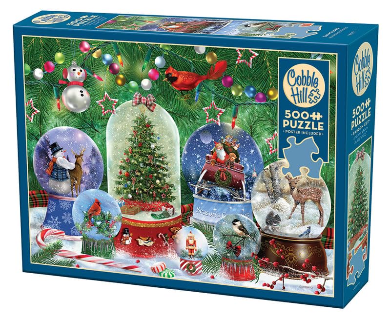 Cobble Hill 500 Piece Puzzle - Snow Globes - Sample Poster Included