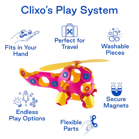 Clixo Crew 30 Piece Pack - The Flexible, Durable, Imagination-Boosting Magnetic Building Toy