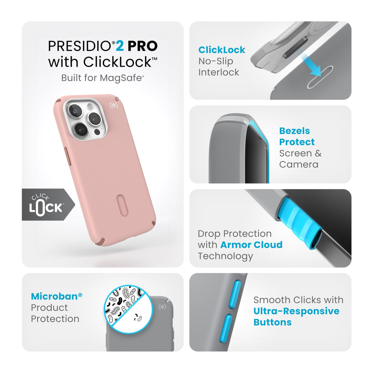 Speck - Presidio2 Pro Magsafe Case For Apple Iphone 15 Pro - Dahlia Pink