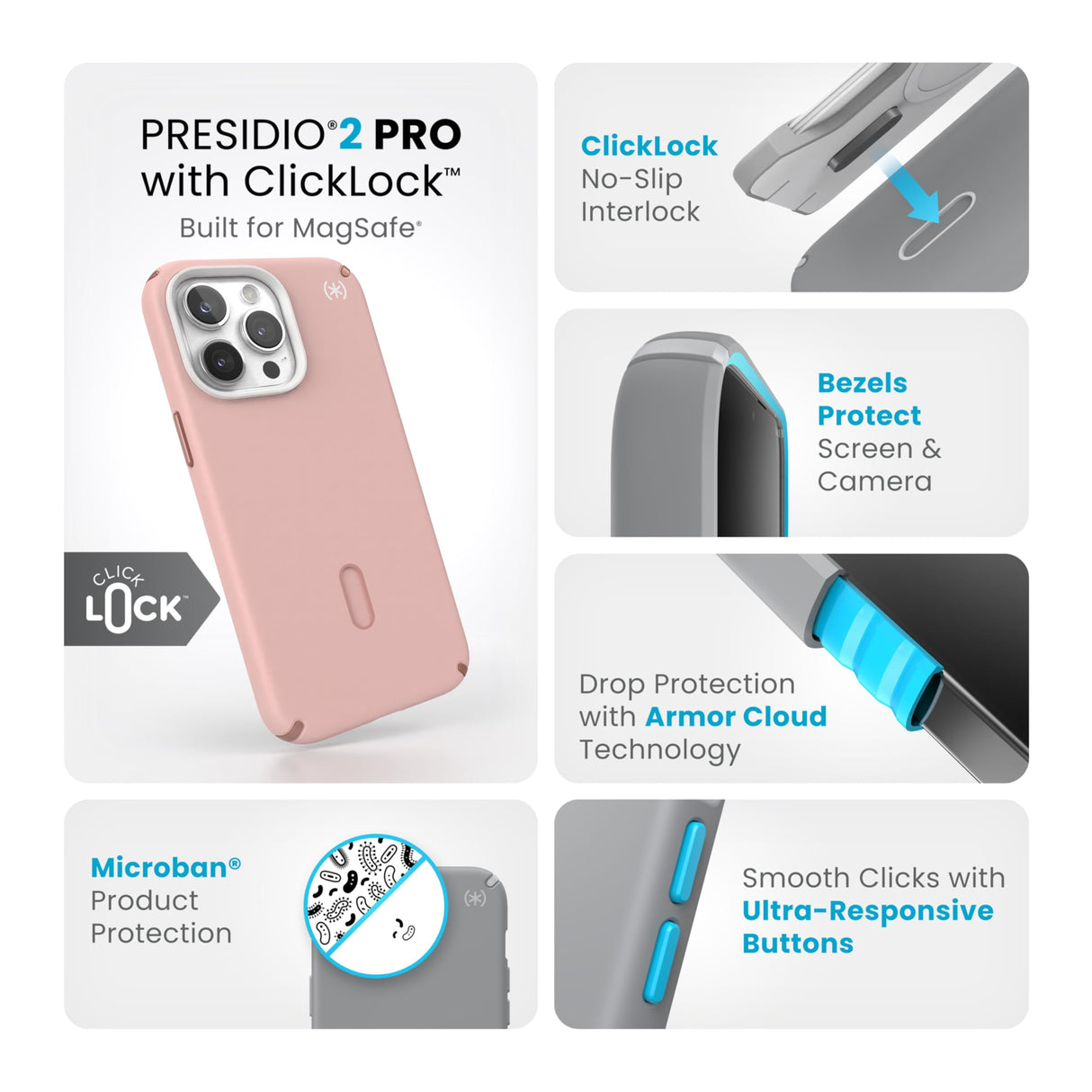 Speck - Presidio2 Pro Magsafe Case For Apple Iphone 15 Pro Max - Dahlia Pink