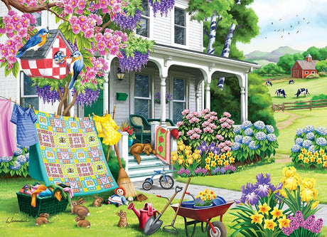 Cobble Hill 500 Piece Puzzle - Spring Cleaning - Sample Poster Included