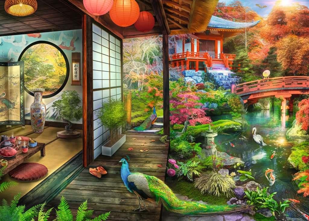 Ravensburger Kyoto Japanese Garden Teahouse 1000 Piece Jigsaw Puzzle - Experience The Serene Tea Ceremony | Softclick Technology | Perfect for Adults and Kids | Forest Stewardship Council Certified