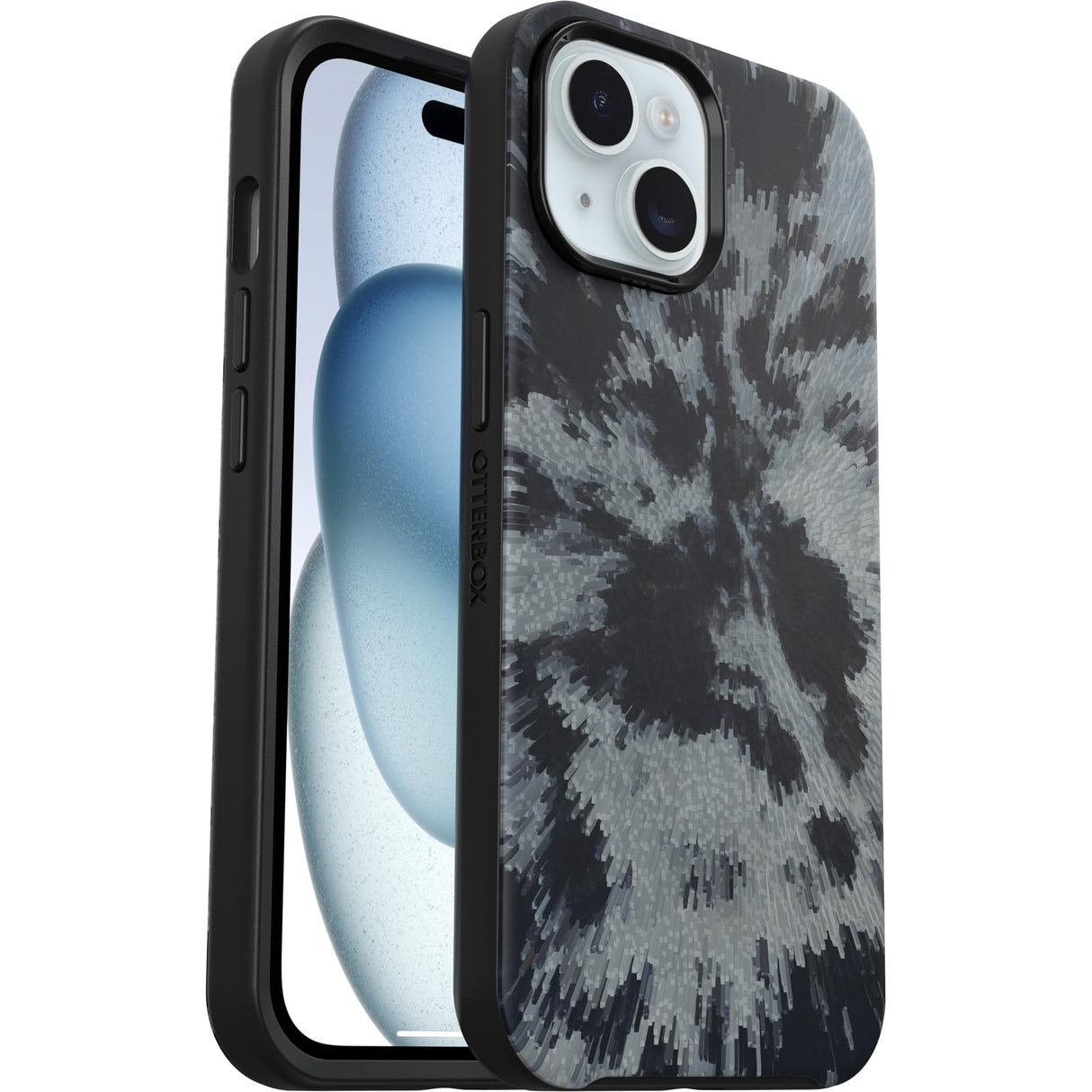 OtterBox iPhone 15, iPhone 14, and iPhone 13 Symmetry Series Case - Burnout Sky (Black), Snaps to MagSafe, Ultra-Sleek, Raised Edges Protect Camera & Screen