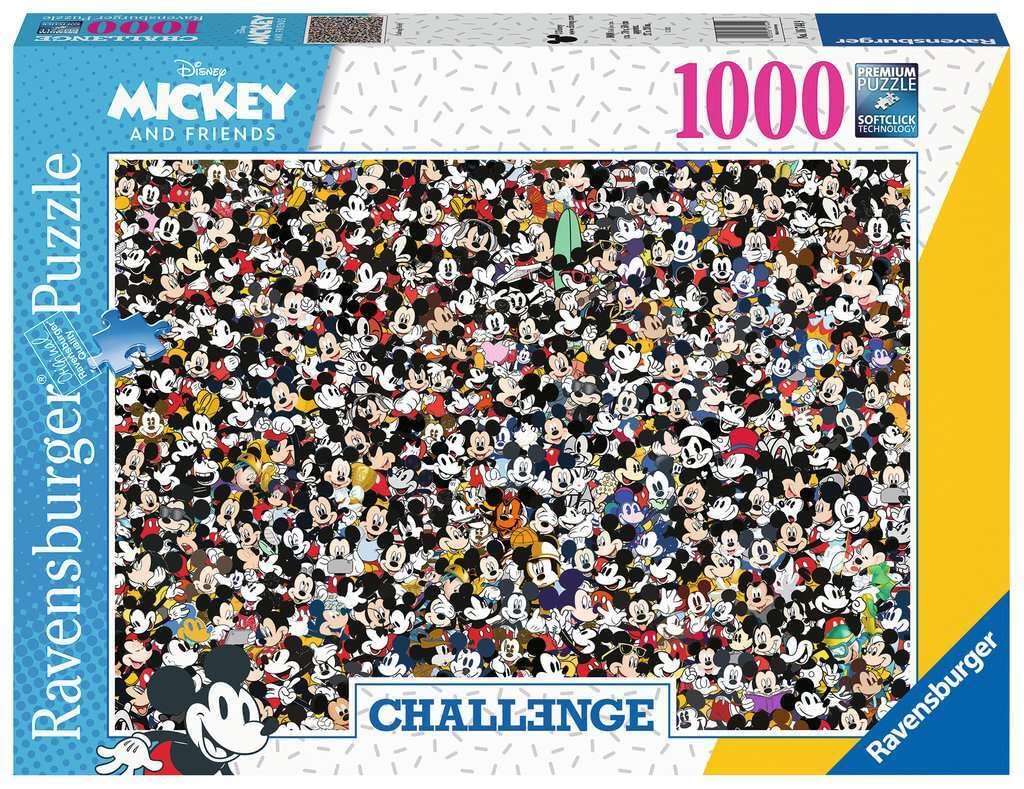 Ravensburger Disney Mickey Challenge 1000 Piece Jigsaw Puzzle for Adults - Every Piece is Unique, Softclick Technology Means Pieces Fit Together Perfectly