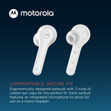 Motorola - Motobuds 085 In Ear True Wireless Bluetooth Earbuds - White