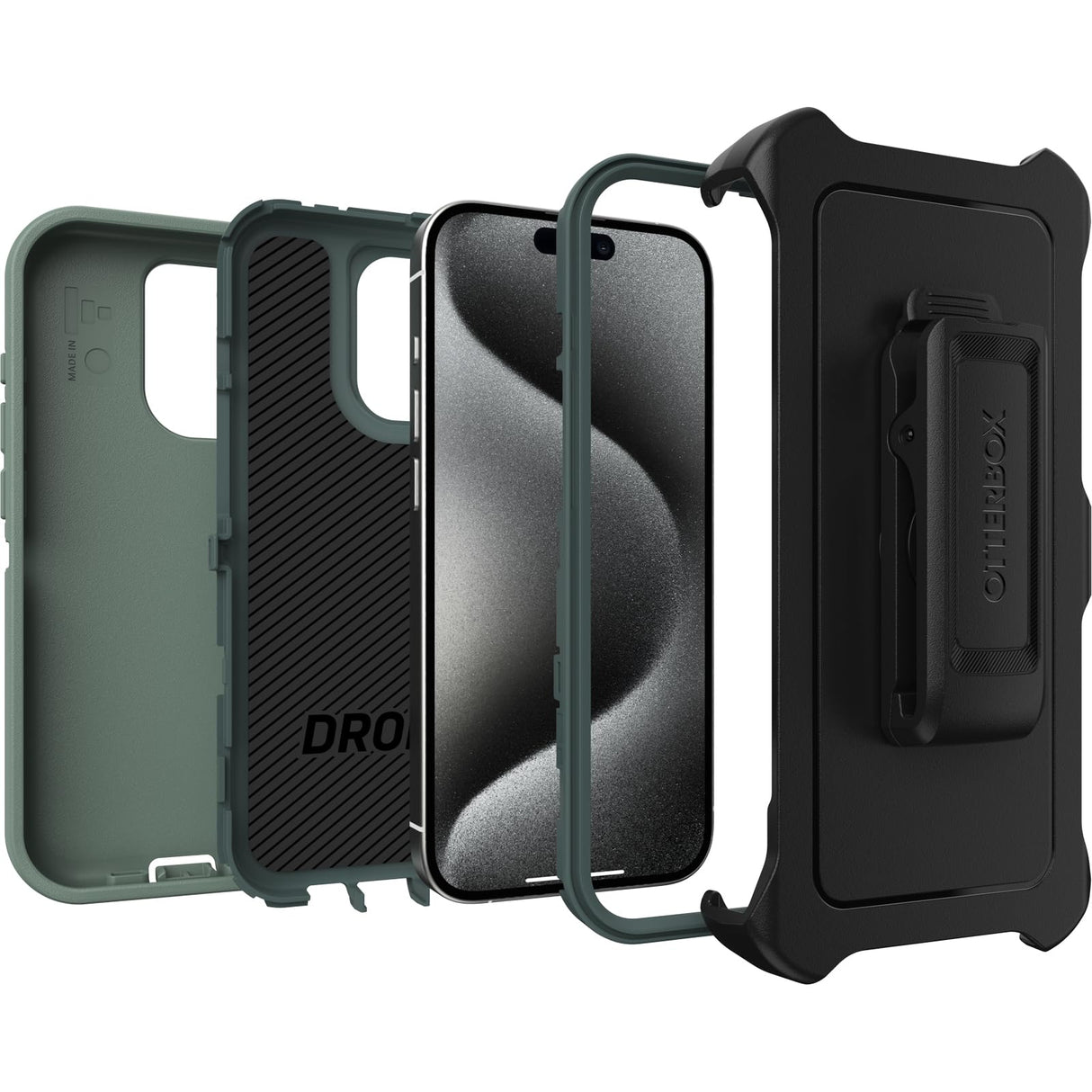 Otterbox - Defender Case For Apple Iphone 15 Pro  - Forest Ranger